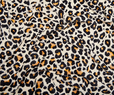 Brown & Black Leopard Print Fleece Throw, (50" x 60")