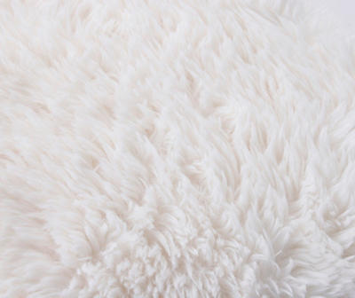 White Faux Fur Throw, (50" x 60")