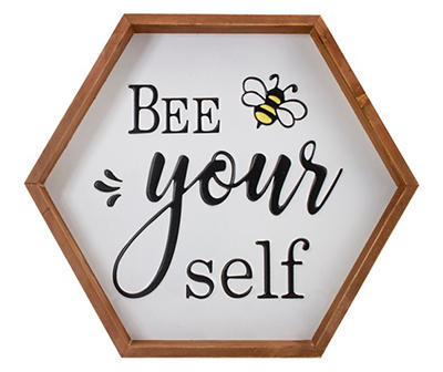 "Bee Yourself" Hexagon Framed Wall Decor