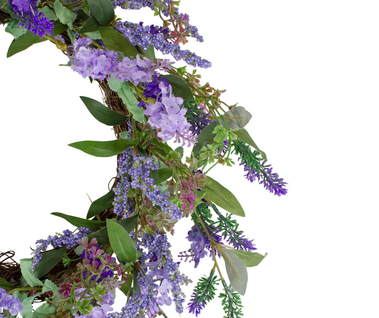 Purple Wreath, Unique Small Lilac and Green Indoor Wreath Flowers