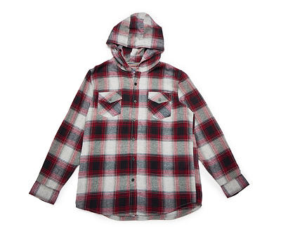 Company 81 Men's Plaid Flannel Button-Up Hoodie