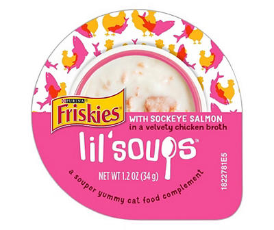 Lil' Soups with Sockeye Salmon in a Velvety Chicken Broth Cat Treat, 1.2 Oz.