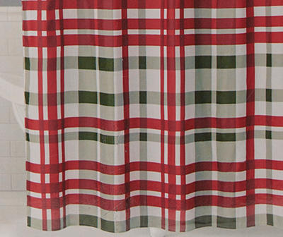 Home for the Holidays Red & Green Plaid 13-Piece Shower Curtain Set