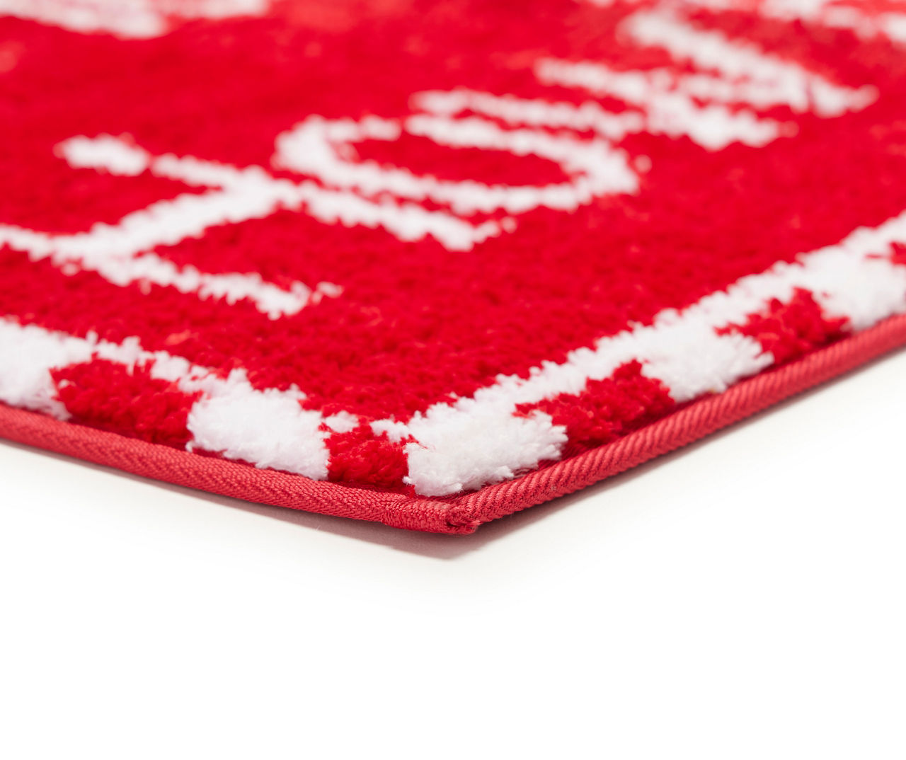 Winter Wonder Lane Red & Brown Santa Dog Bath Rug