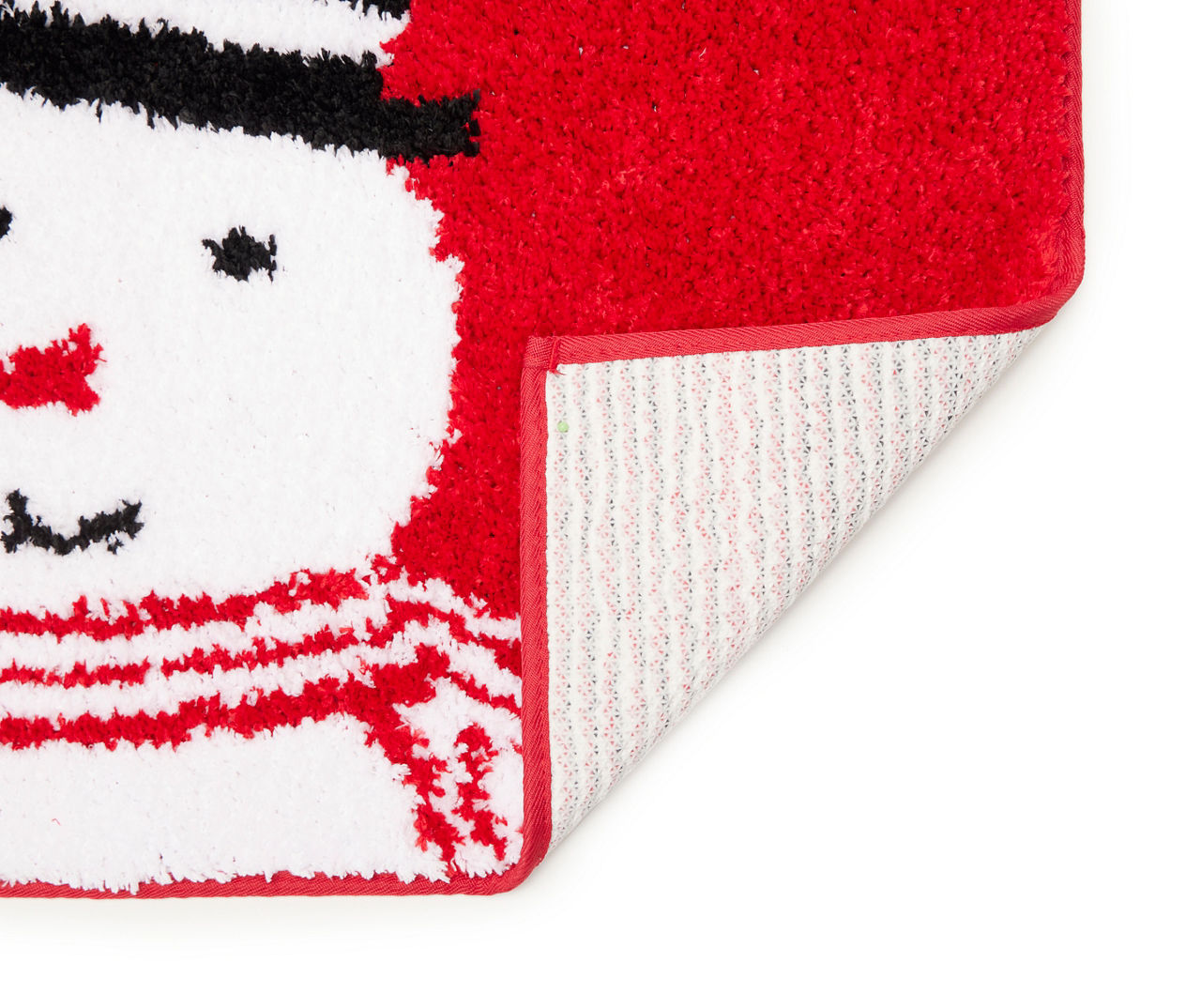 Winter Wonder Lane Red & Brown Santa Dog Bath Rug