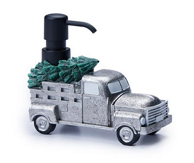 Home for the Holidays Silver & Green Jolly Truck Lotion Pump