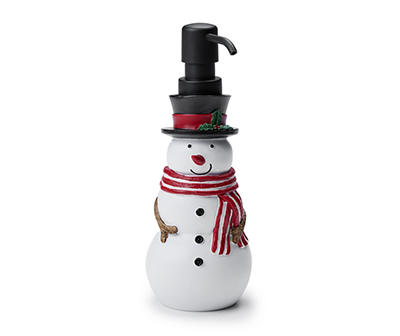 Home for the Holidays White & Red Jolly Snowman Lotion Pump