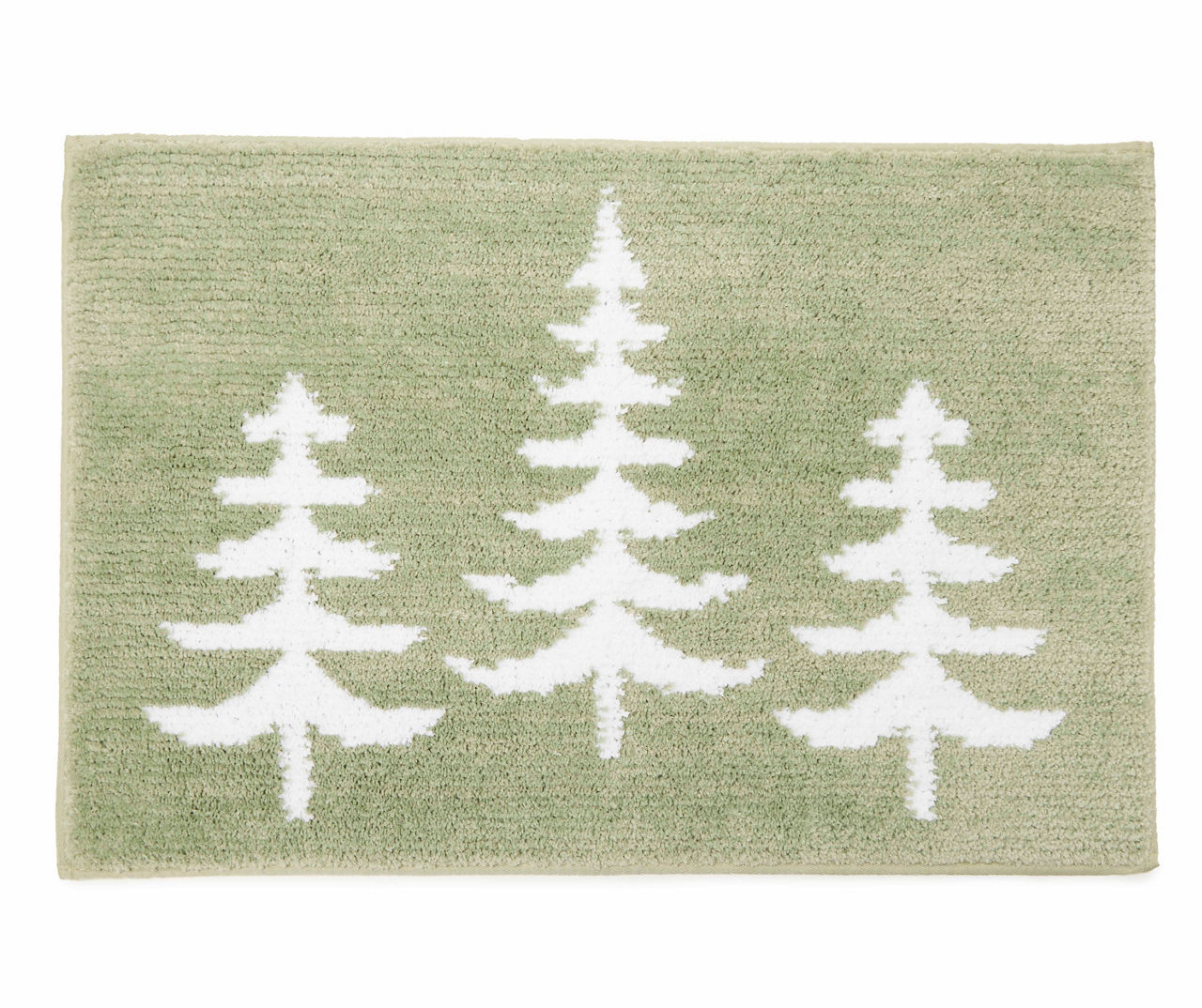 Winter Wonder Lane Arctic Enchantment Green Frosted Forest Bath Rug