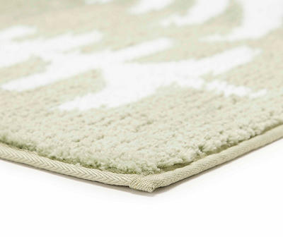 Arctic Enchantment Green Frosted Forest Bath Rug