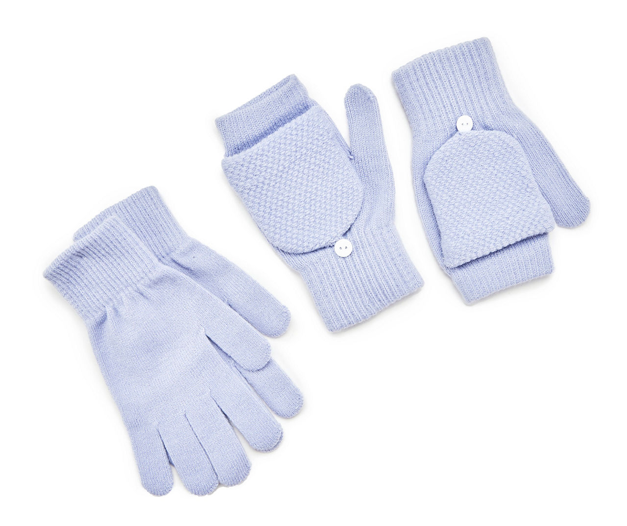 Lilac Knit Pop-Top & Regular 2-Pair Gloves Set