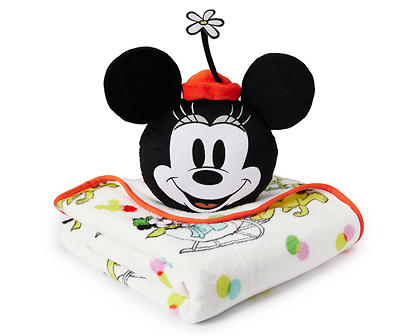 White Mickey & Minnie Sweater Sleigh Nogginz Pillow & Plush Blanket Set