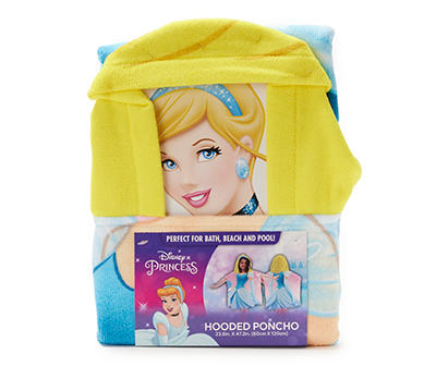 Pink & Blue Princesss Cinderella Hooded Towel