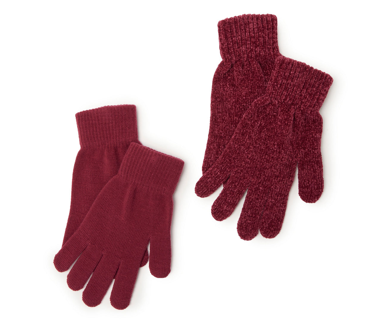 Berry Red Chenille 2-Pair Gloves Set