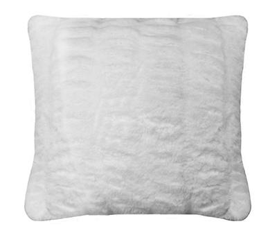 Chelsey Ivory Faux Fur Throw Pillow
