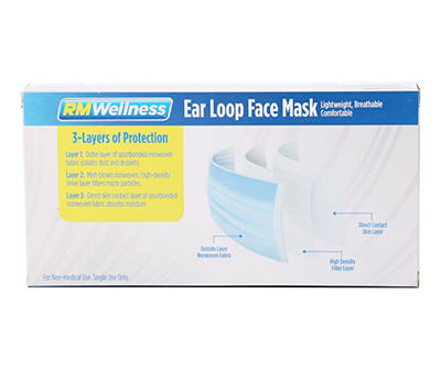 3-Ply Disposable Face Masks, 20-Pack