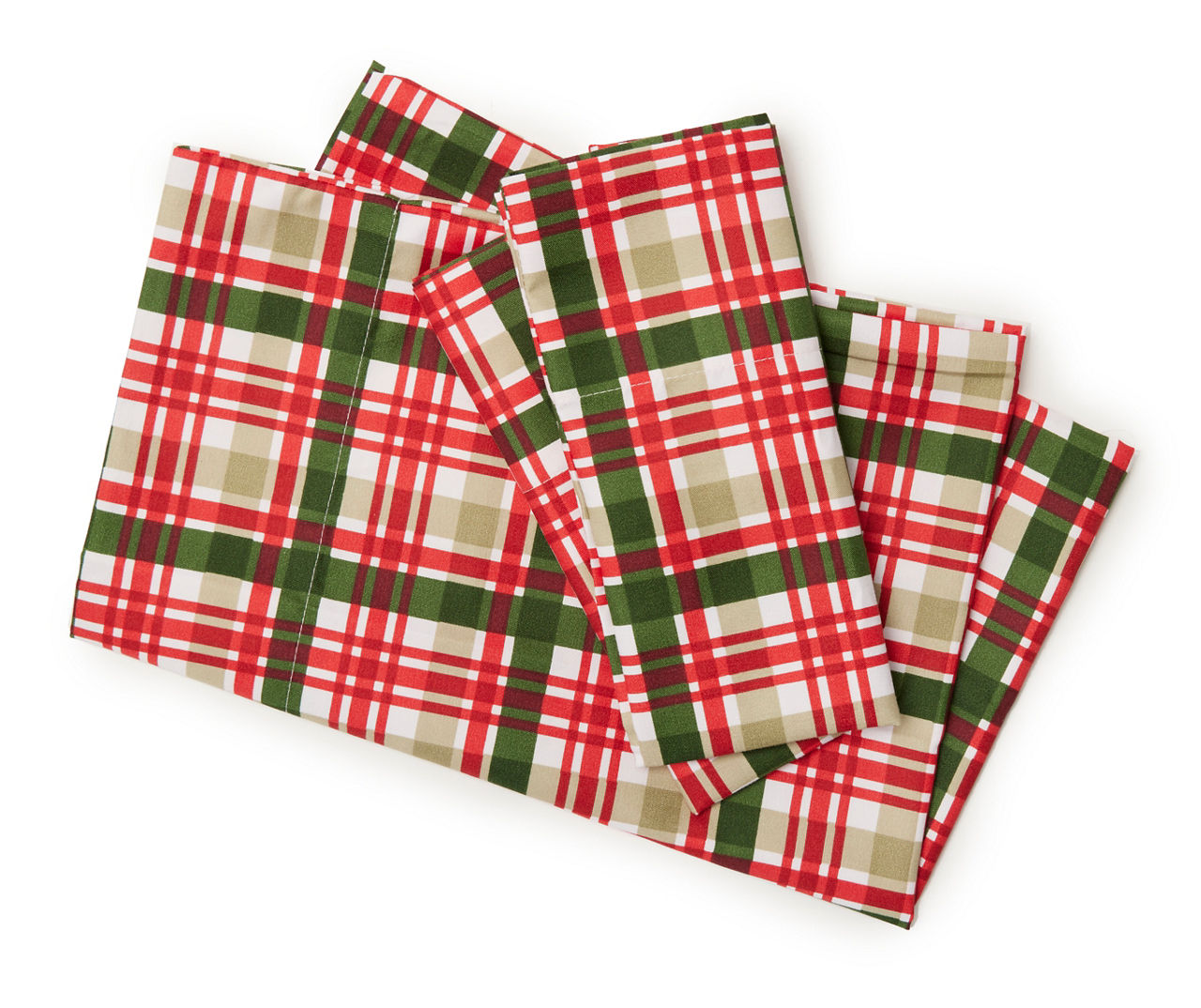 Winter Wonder Lane Red, Green & White Plaid Microfiber Full 4Piece