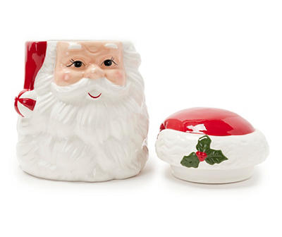 Santa Face Ceramic Cookie Jar I, (8.9")