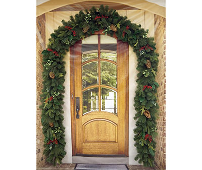 Green Pine & Berry Lighted Archway