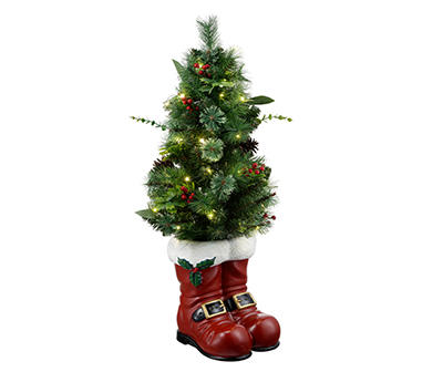 36" Santa Boots LED Topiary