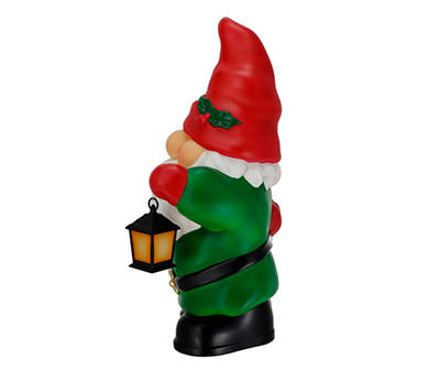 28" Gnome Holding Lantern Light-Up Blow Mold Decor