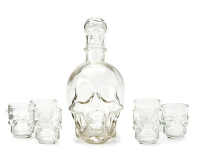 Skull 7-Piece Decanter & Shot Glass Set