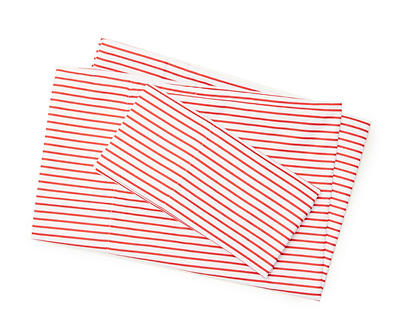 Winter Wonder Lane Red & White Stripe Microfiber Sheet Set