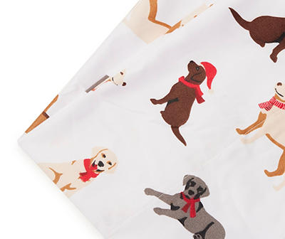 Winter Wonder Lane White & Brown Holiday Dogs Microfiber Sheet Set