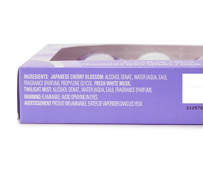 Purple Lovely Scents 3-Piece Fragrance Body Mist Gift Set