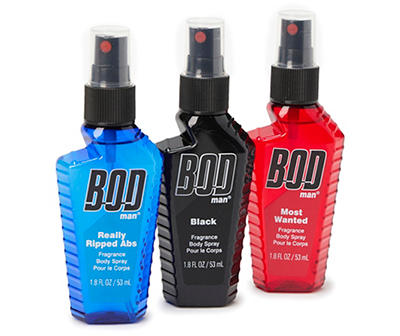 Black, Really Ripped Abs & Most Wanted 3-Piece Fragrance Body Spray Gift Set