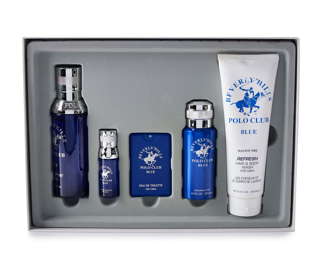 Beverly Hills Polo Club Men's Blue Gift Set, 5-Pack | Big Lots