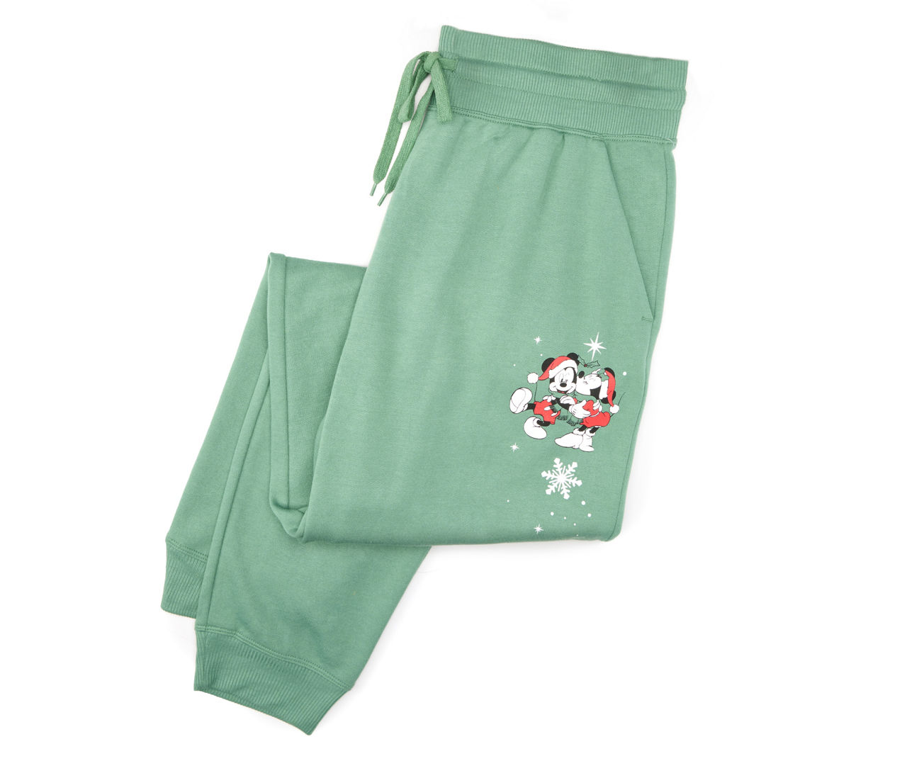 Disney Disney Women's Dusty Green Mickey & Minnie Holiday Kiss