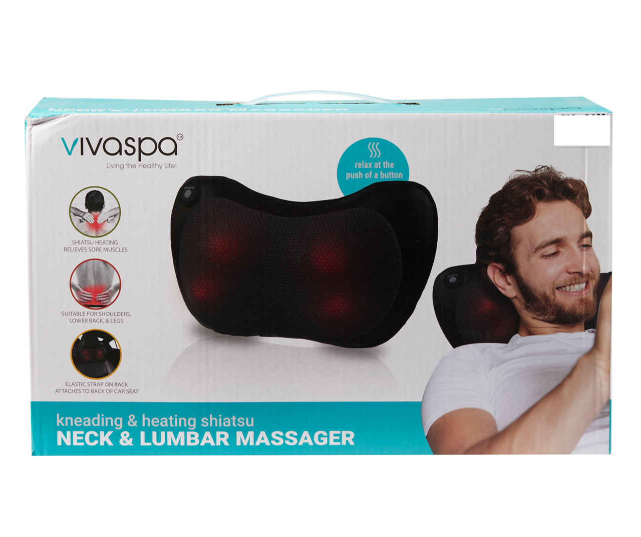 Vivitar Kneading & Heating Shiatsu Neck & Lumbar Massager