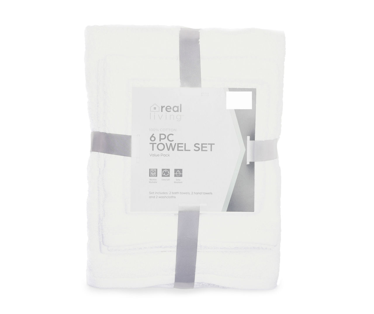 Real Living Real Living Checkerboard Texture 6Piece Towel Set Big Lots