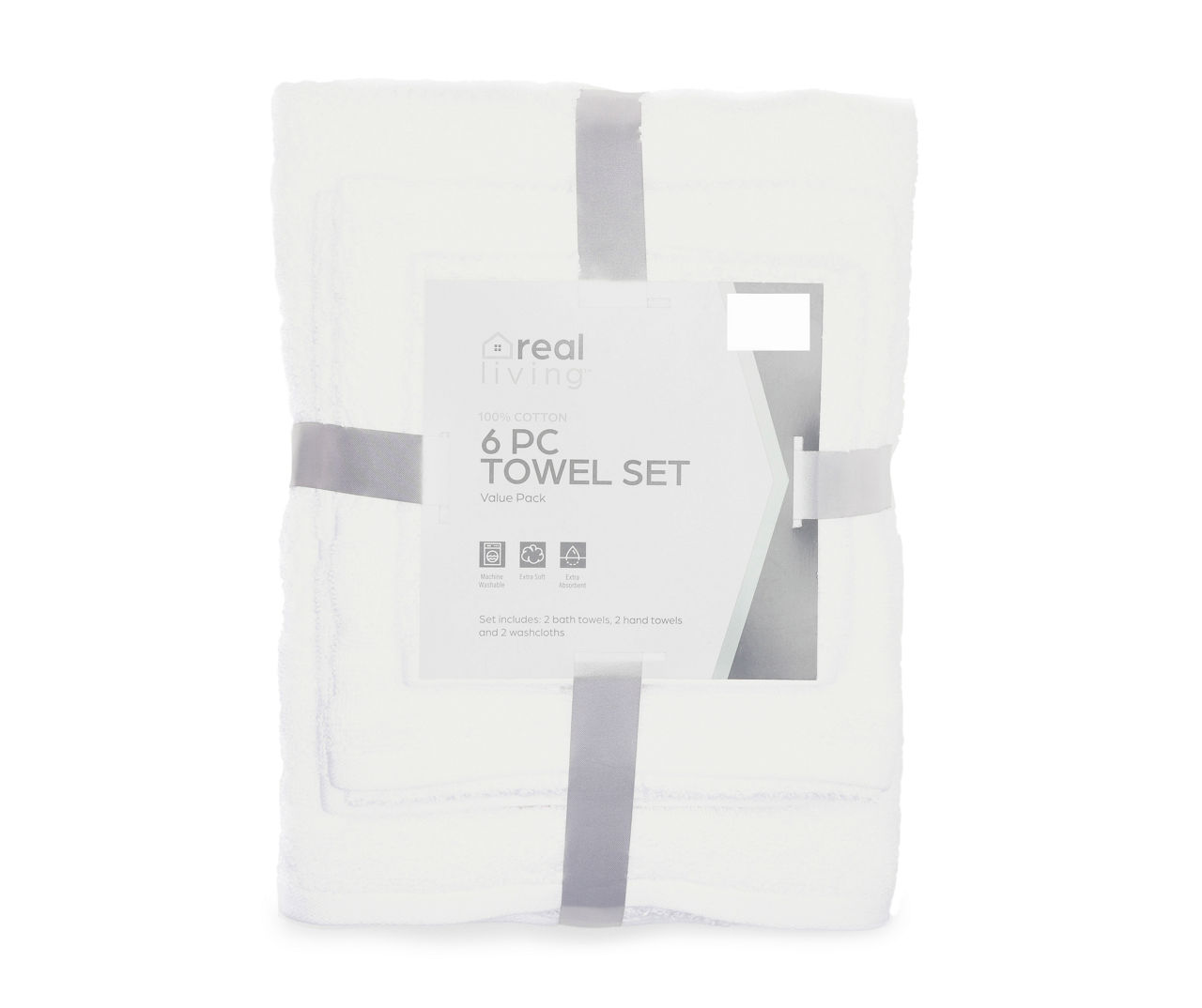 Bright White Checkerboard Texture 6-Piece Towel Set