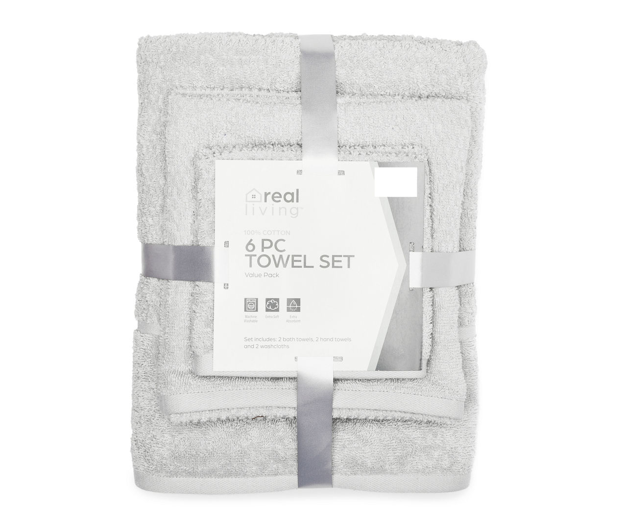 Quiet Gray Checkerboard Texture 6-Piece Towel Set