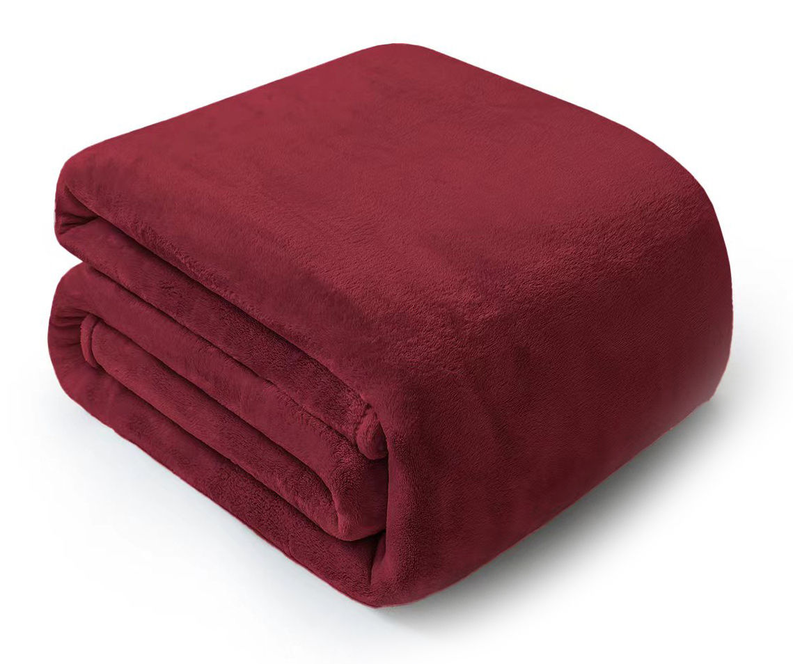 Broyhill Tibetan Red Velvet Plush Twin Full Blanket 