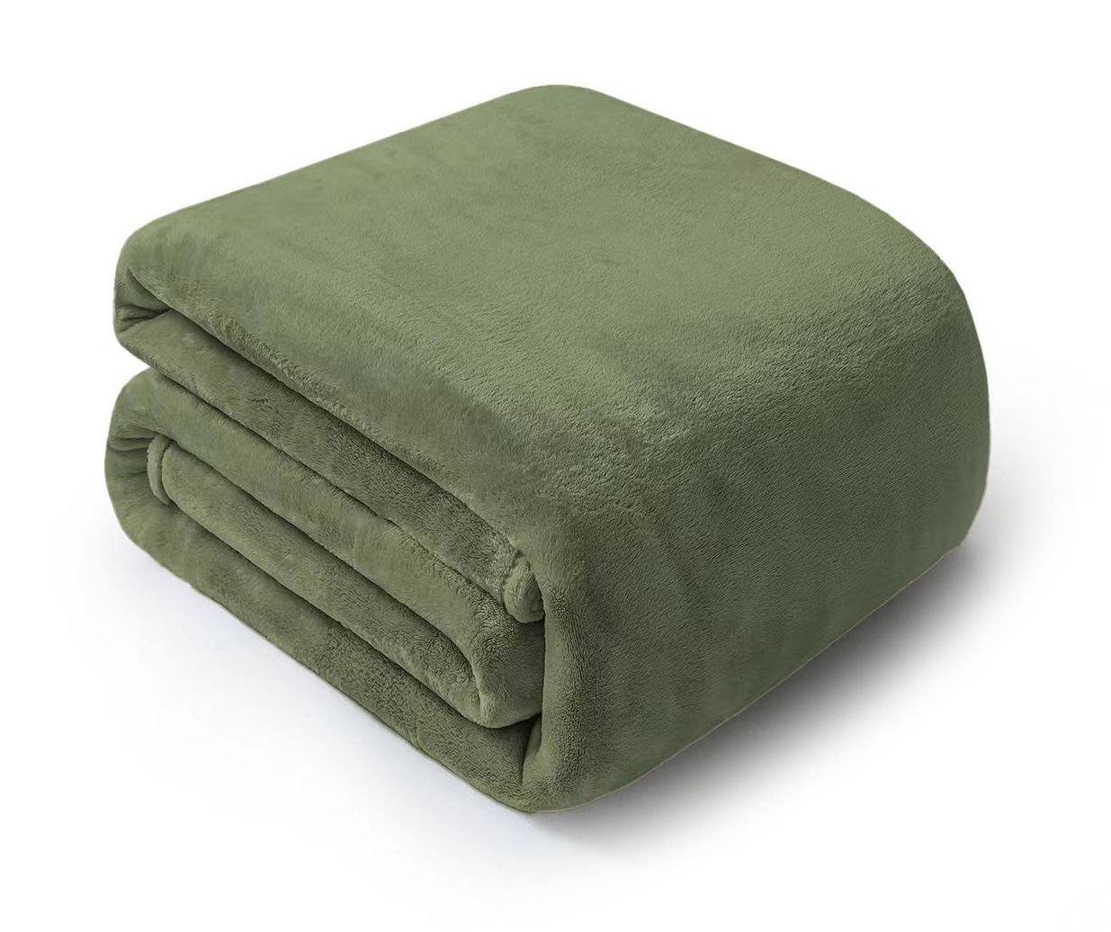  Fleece Blanket Plush Throw Blanket Olive Green Solid