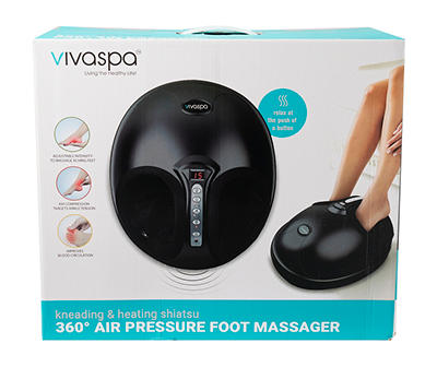 Black Kneading & Heating Shiatsu 360° Air Pressure Foot Massager