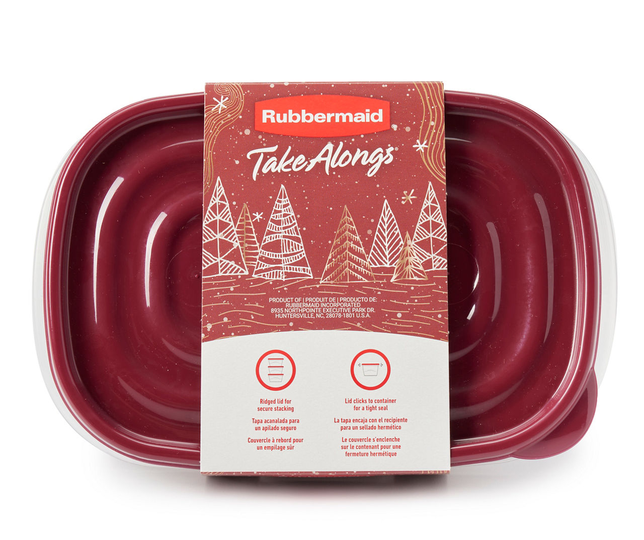 Rubbermaid TakeAlongs 1 Gallon Food Storage Containers, Set of 2, Rhubarb  Red 