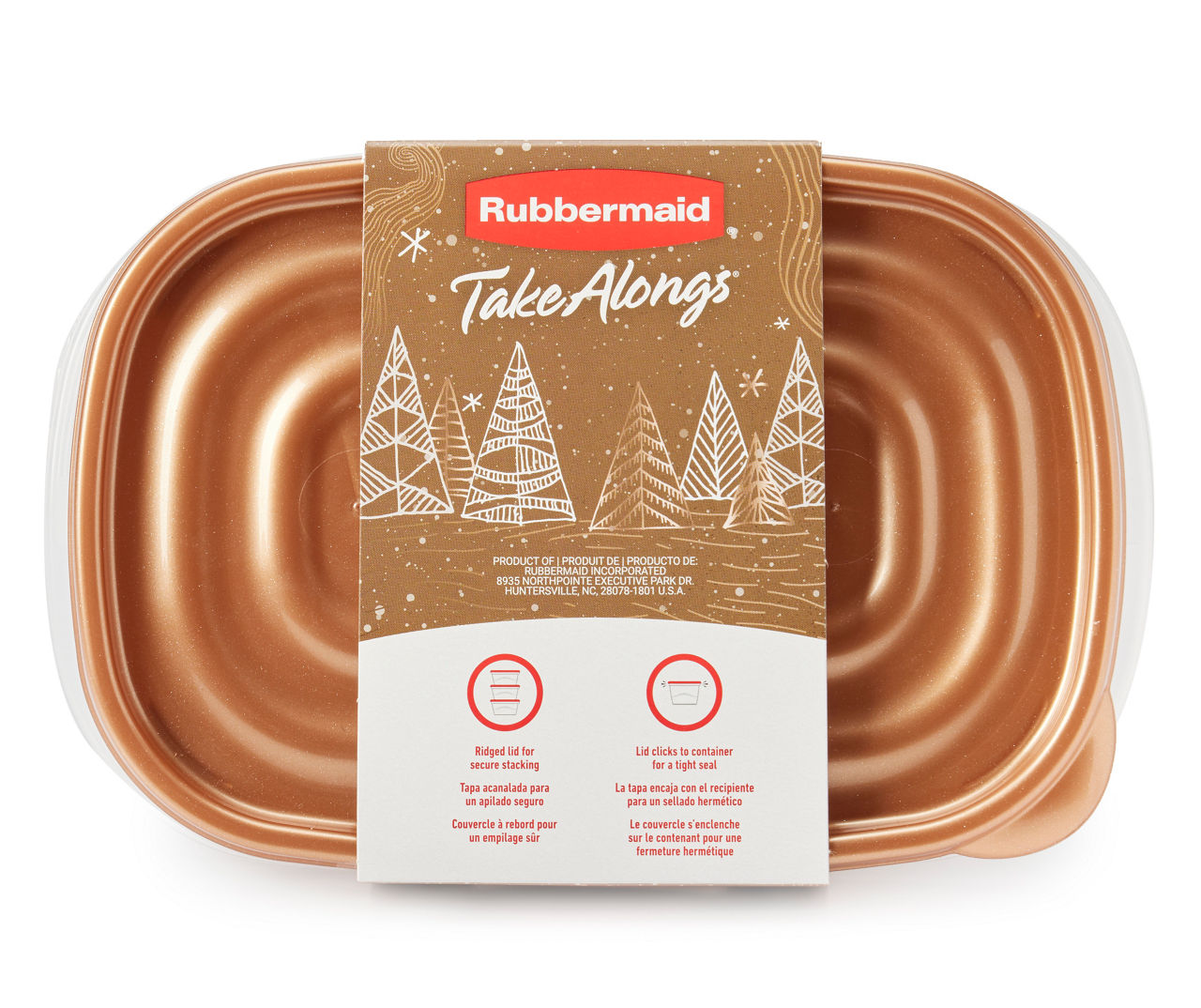 Rubbermaid TakeAlongs Toffee Nut 1 Gallon Rectangle 2-Container Storage Set
