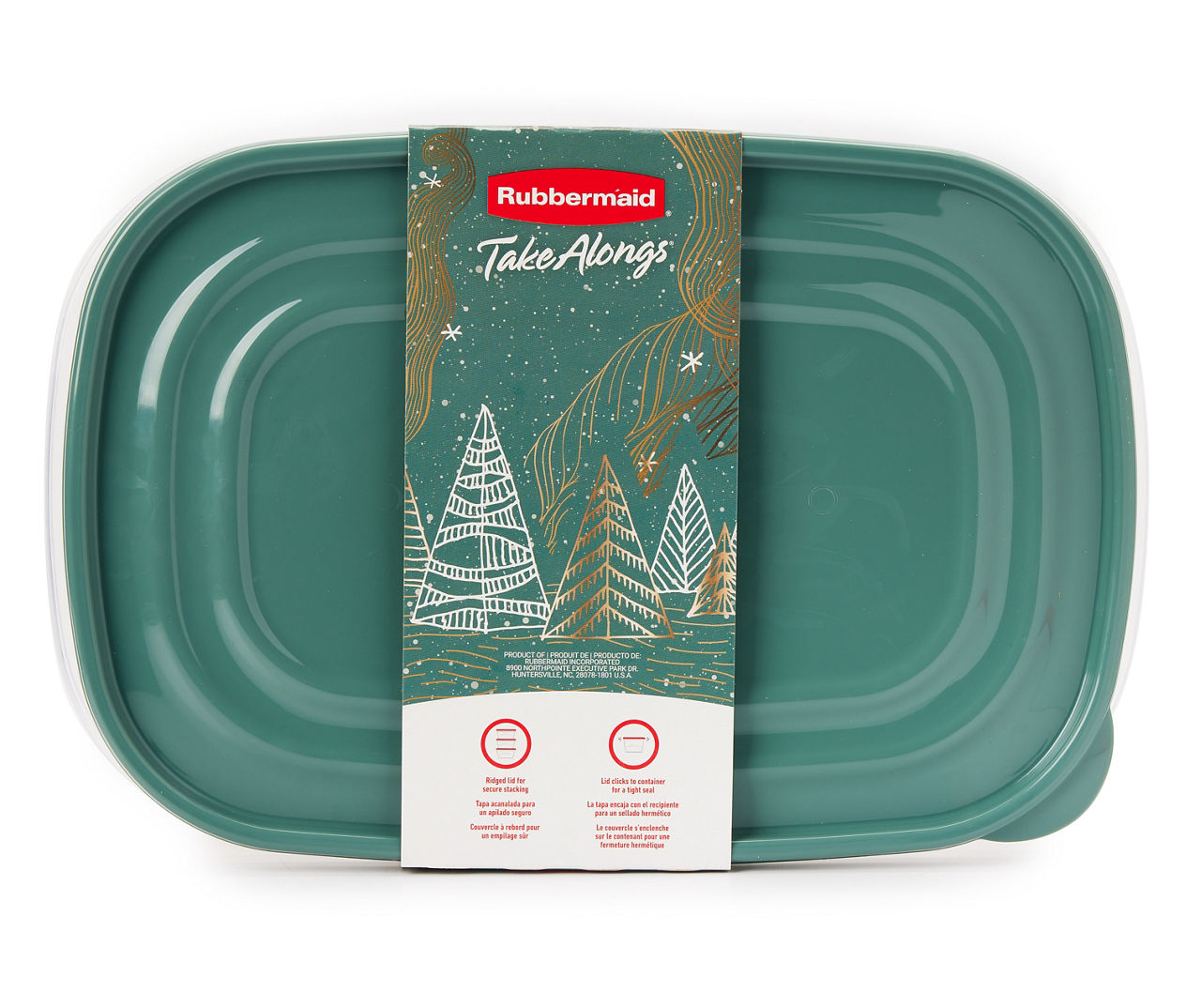 Rubbermaid TakeAlongs 1-Gallon Rectangular Food Storage Containers,  Special-Edition Turquoise Spell Blue, 2-Pack 