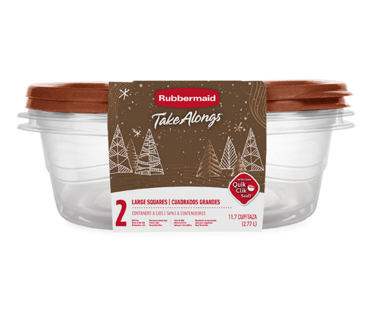 Rubbermaid Take Alongs Containers + Lids, Extra Deep Squares, 7 Cups - 2 sets