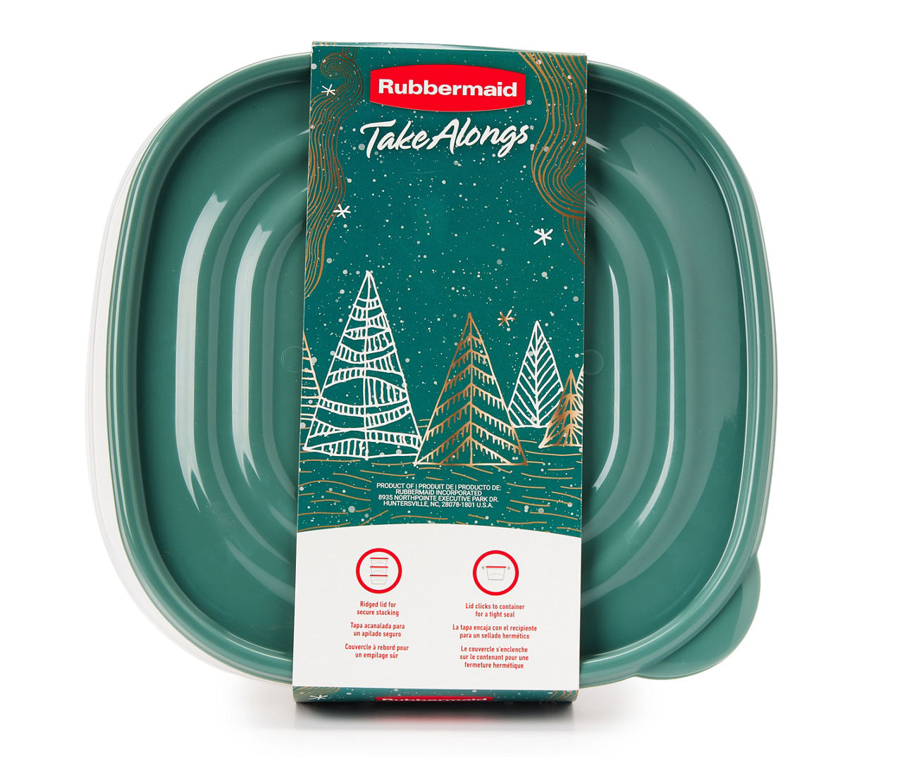 Rubbermaid TakeAlongs 1 Gallon Food Storage Containers, Set of 2, Blue  Spruce 