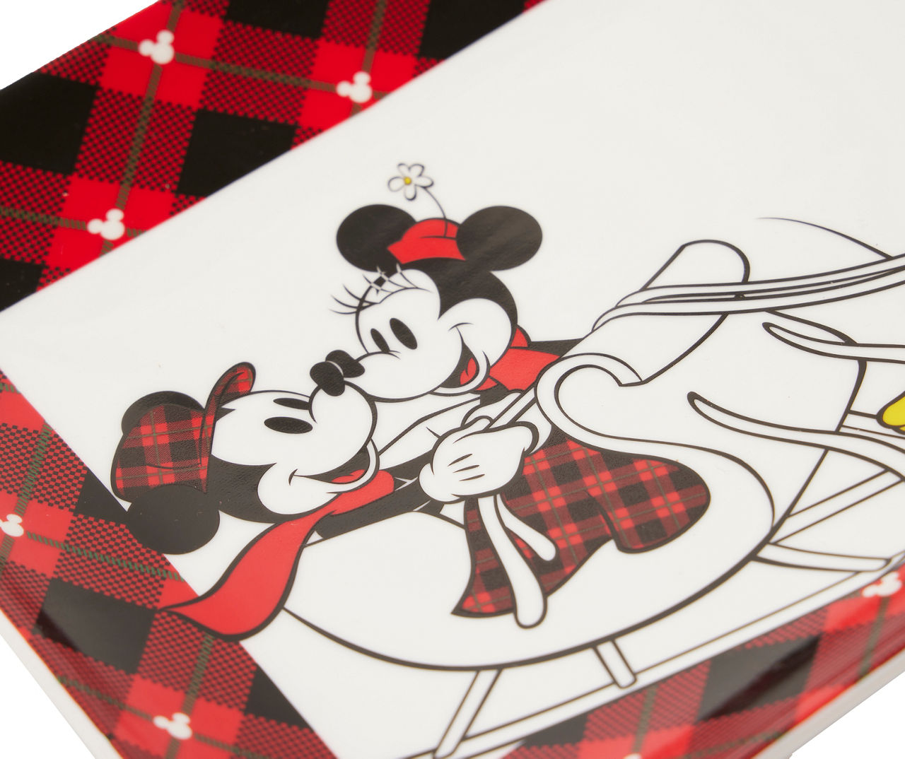 Disney Holiday Farmhouse Red & Black Mickey & Minnie Plaid-Border