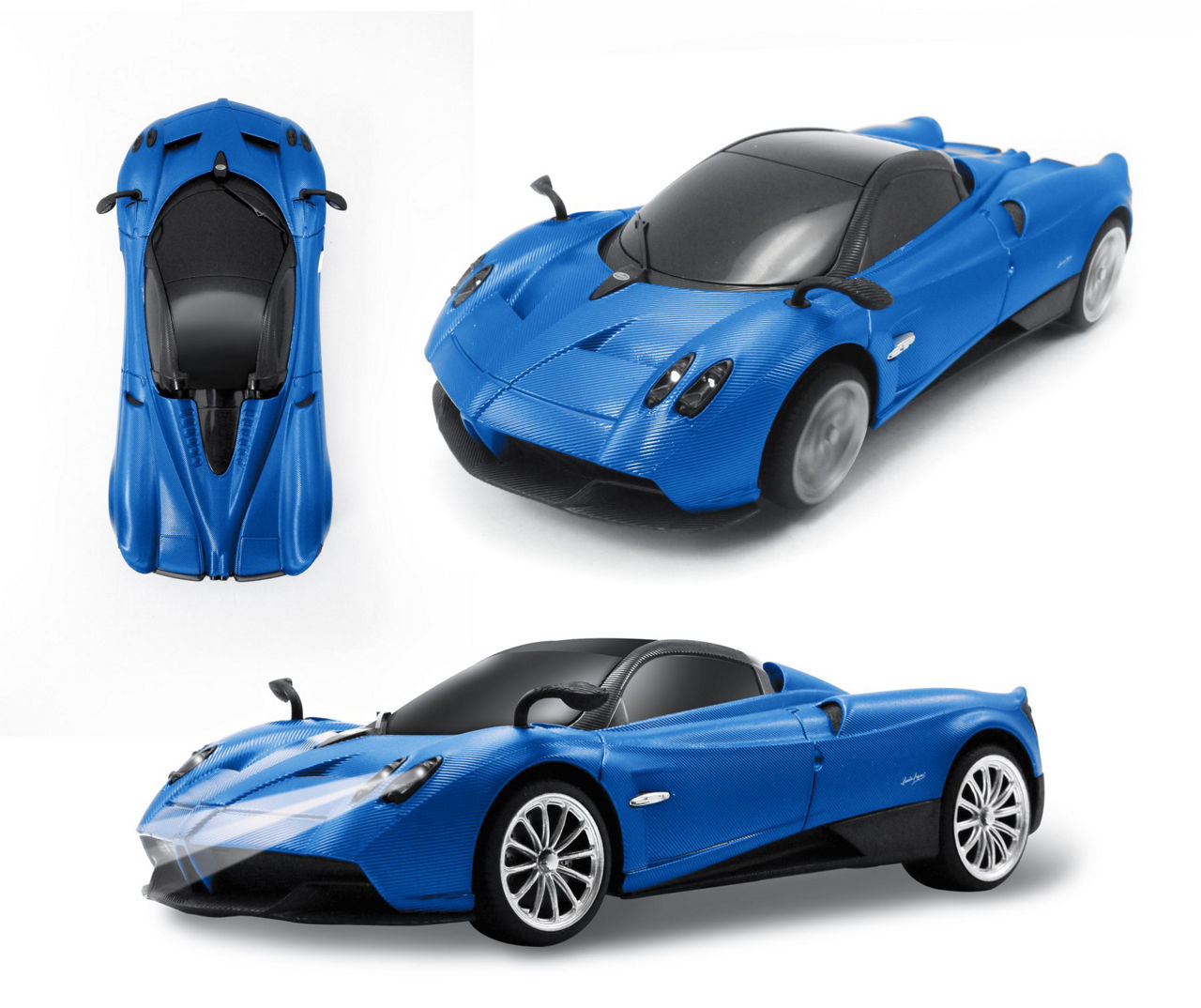 Blue 1:24 Pagani Huayra Roadster RC Sports Car