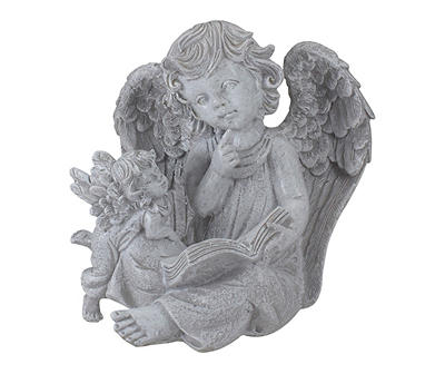 8.25" Angel Reading Books Garden Statuary