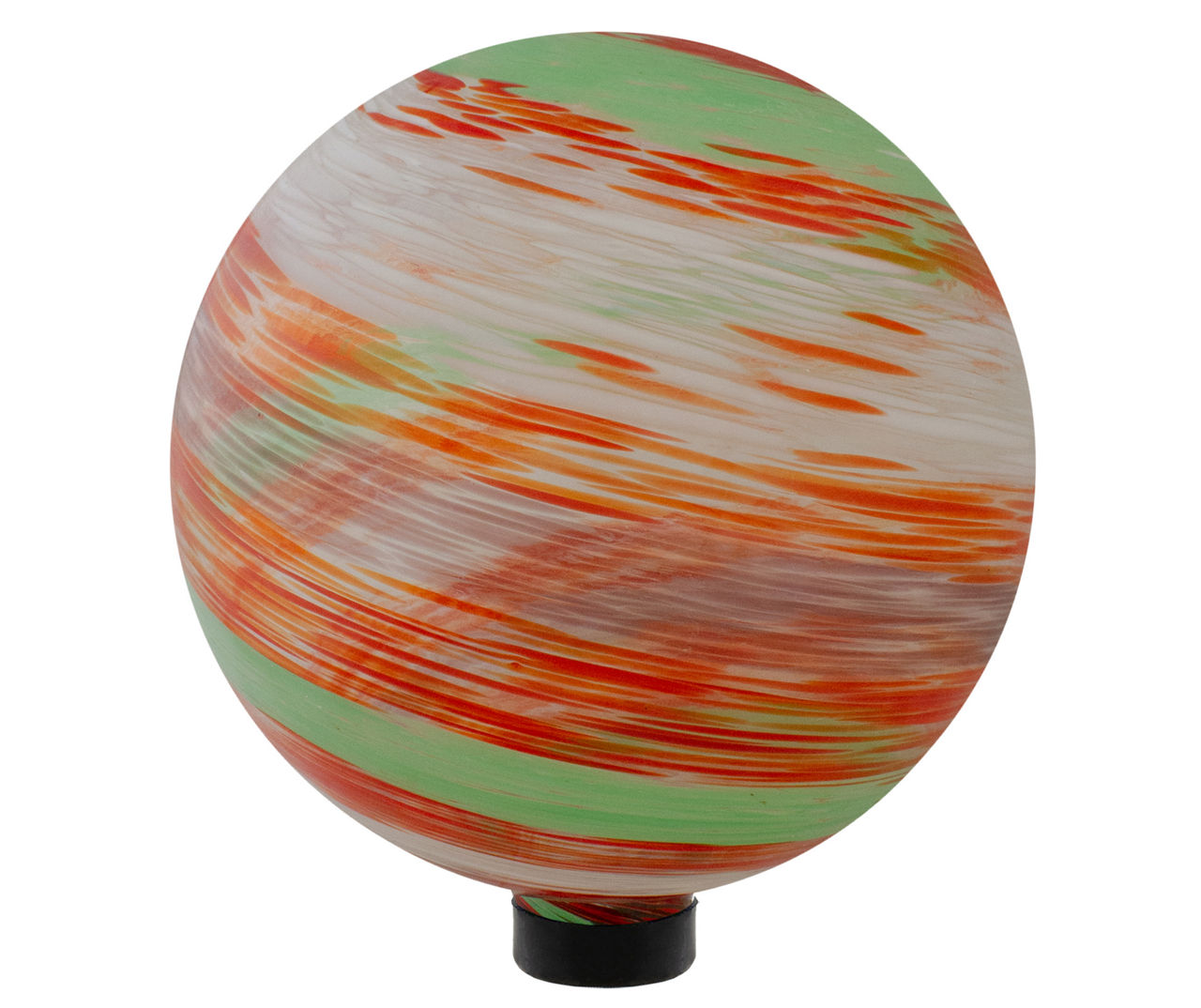 Northlight 10" Orange & Green Swirl Glass Gazing Ball Big Lots