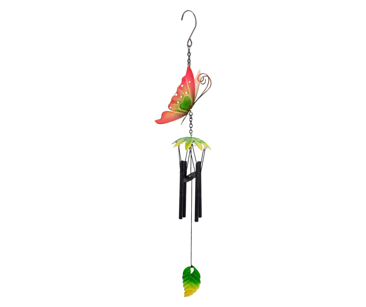 19" Red Butterfly Metal Windchime