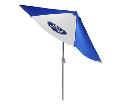 9' Ford Blue & White Tilt Market Patio Umbrella