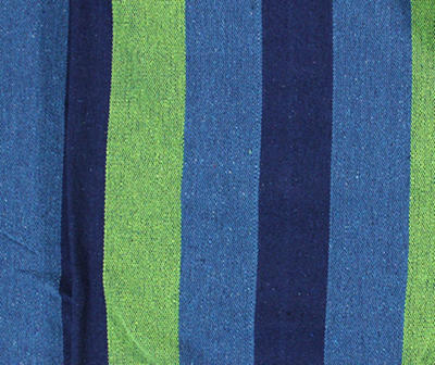 Blue & Green Stripe Woven Double Brazilian Hammock
